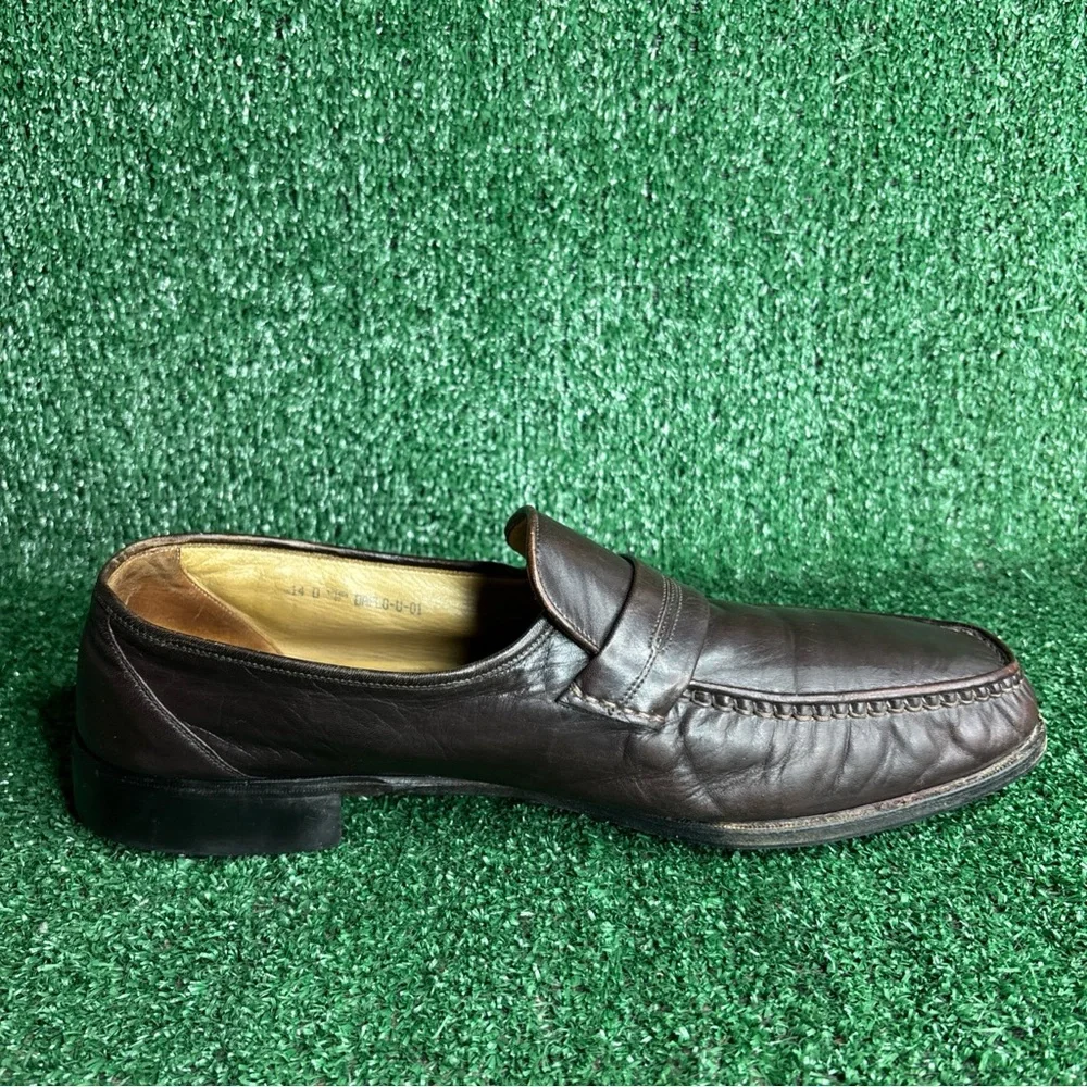 Vintage Bally “Baflo” Loafers Brown Leather Slip On‎ Shoes Size 14